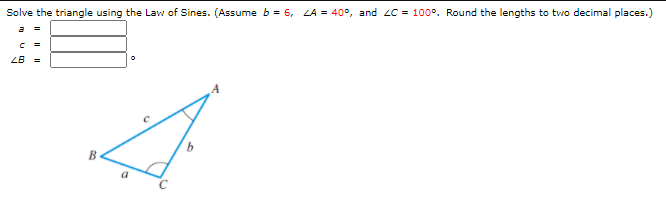 Answered Solve The Triangle Using The Law Of Bartleby