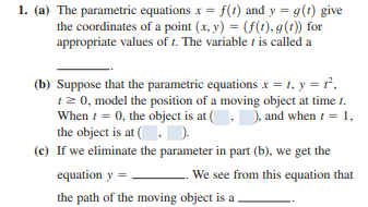 Answered 1 A The Parametric Equations X Bartleby
