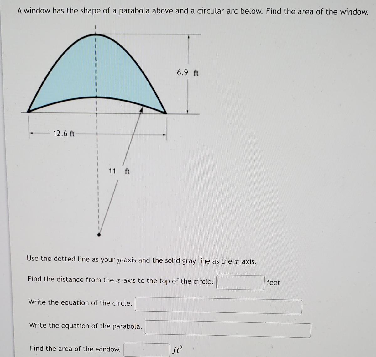 Answered: A window has the shape of a parabola… | bartleby