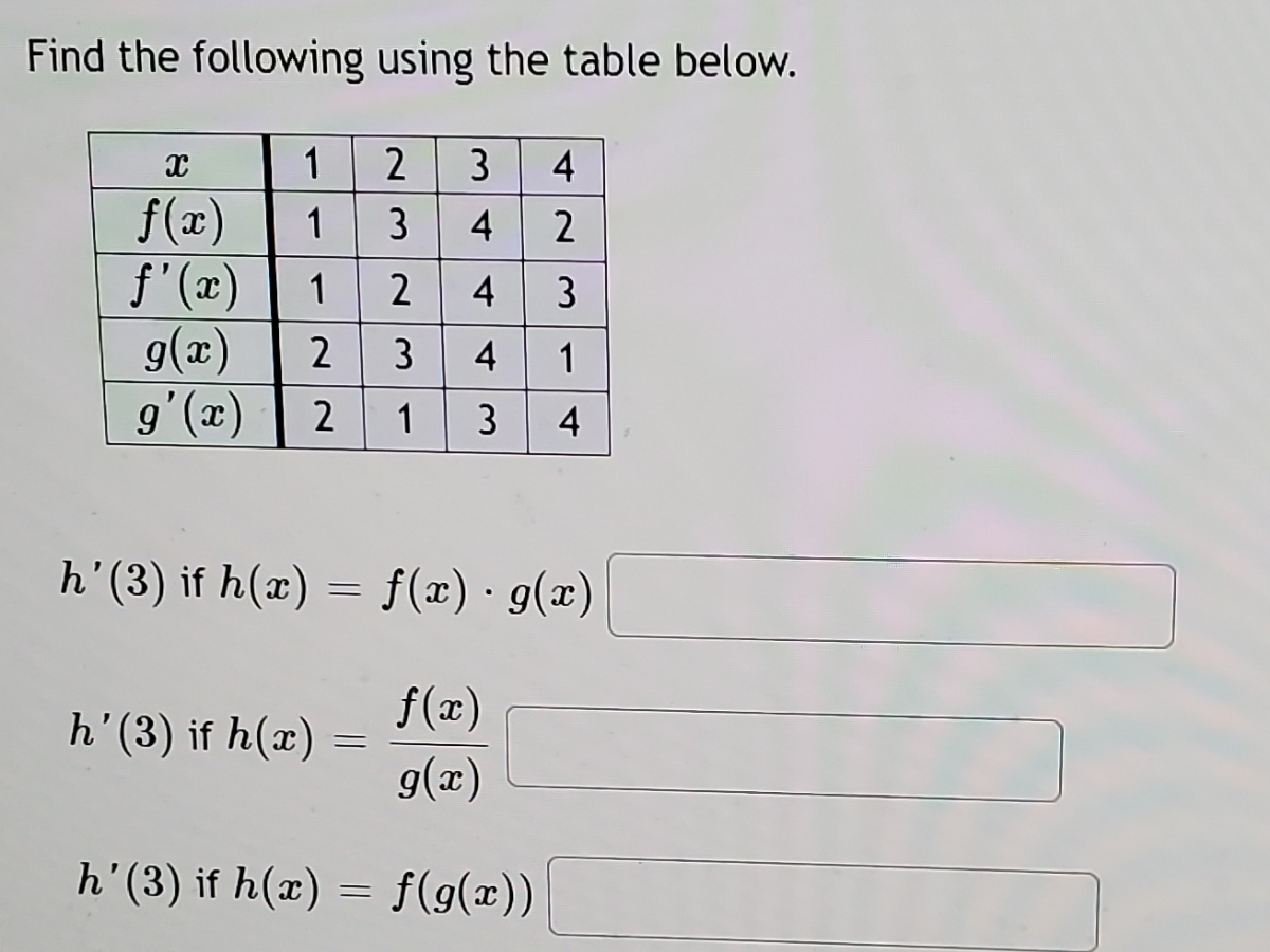 Answered Find The Following Using The Table Bartleby