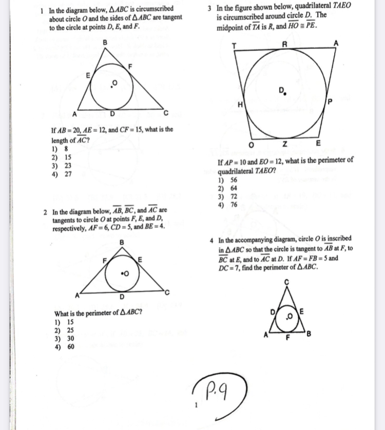 Answered 3 In The Diagram Below Ps Is A Tangent Bartleby