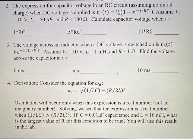 Answered 2 The Expression For Capacitor Voltage Bartleby