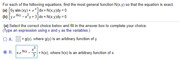 Answered For Each Of The Following Equations Bartleby