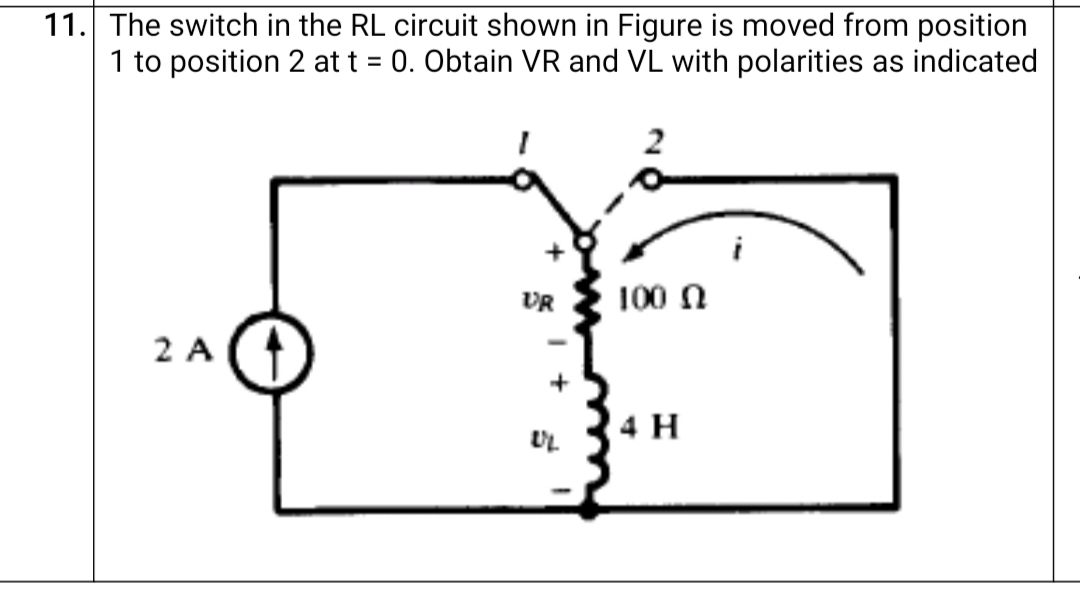 Answered The Switch In The Rl Circuit Shown In Bartleby