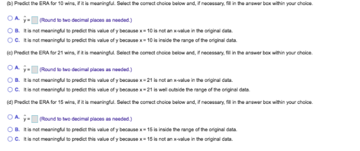 Answered B Predict The Era For 10 Wins If It Bartleby