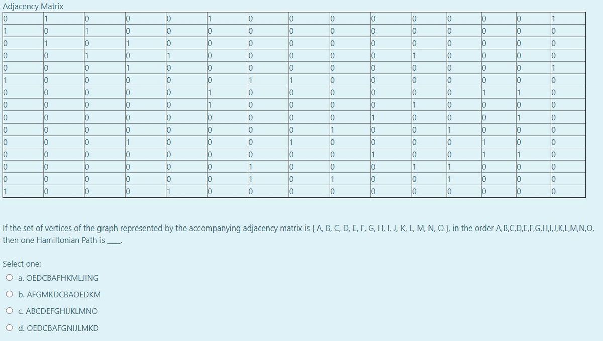 Answered Djacency Matrix 1 1 1 10 1 1 Lo 1 10 10 Bartleby