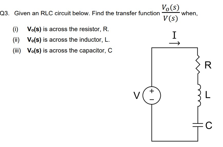 Answered Given An Rlc Circuit Below Find The Bartleby