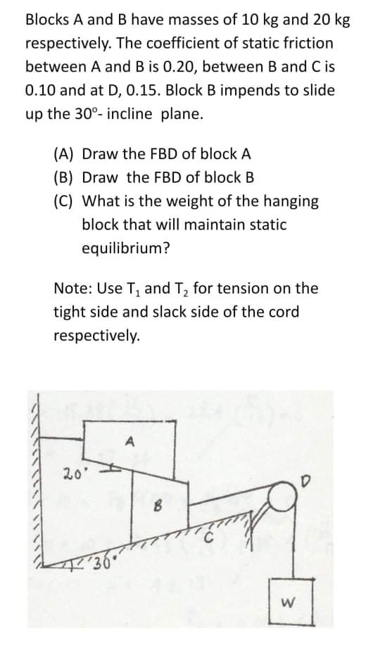 Answered Blocks A And B Have Masses Of 10 Kg And Bartleby