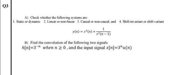 Answered A Check Whether The Following Systems Bartleby