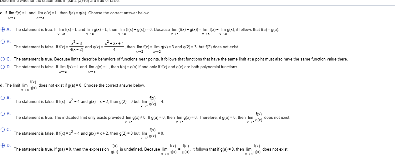 Answered If Lim F X L And Lim G X L Bartleby