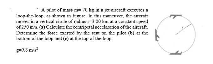 Answered I A Pilot Of Mass M 70 Kg In A Jet Bartleby
