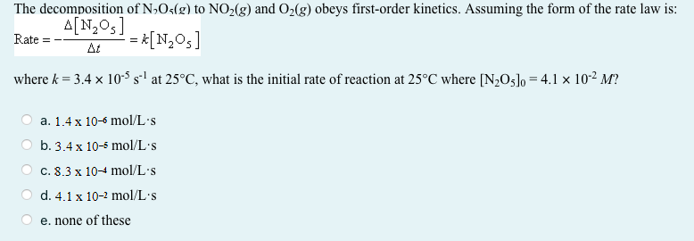 Answered The Decomposition Of N Os G To No G Bartleby