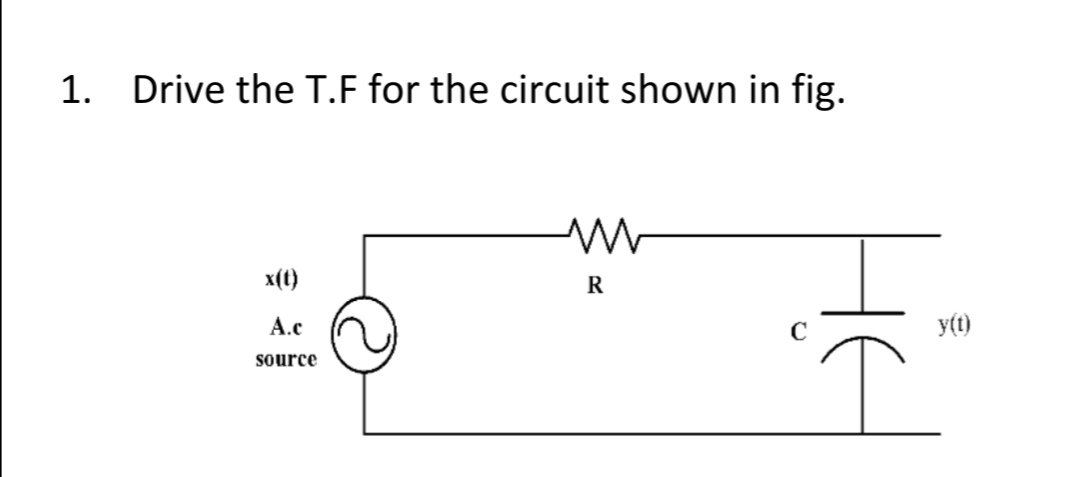 Answered Drive The T F For The Circuit Shown In Bartleby