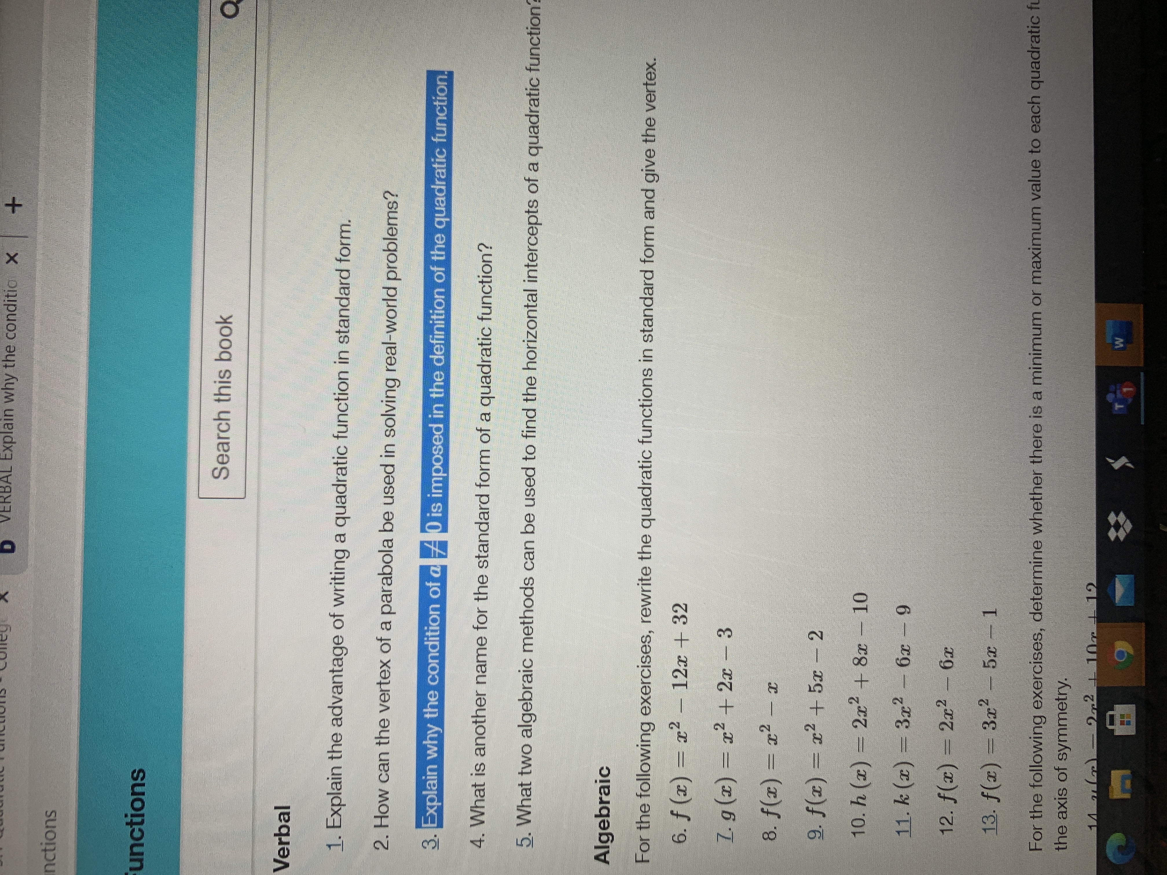 Answered Explain Why The Condition Of A 0 Is Bartleby