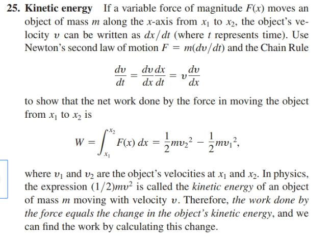 Answered 25 Kinetic Energy If A Variable Force Bartleby