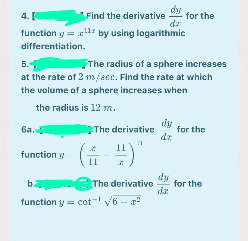 Answered Dy Find The Derivative Dx 4 For The Bartleby