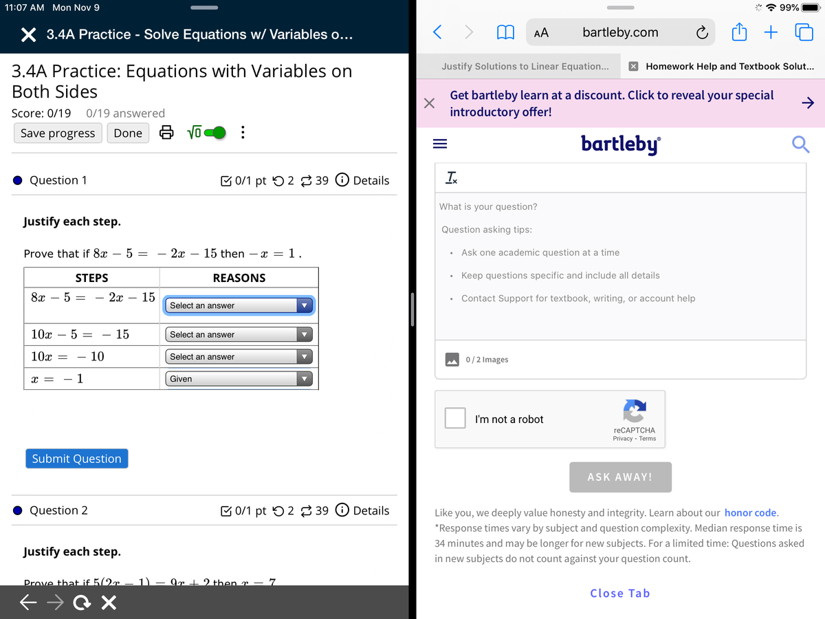 Answered: Justify each step. Prove that if 8x – 5… | bartleby