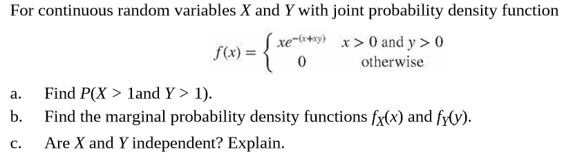 Answered For Continuous Random Variables X And Y Bartleby