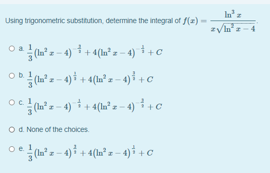 Answered Using Trigonometric Substitution Bartleby