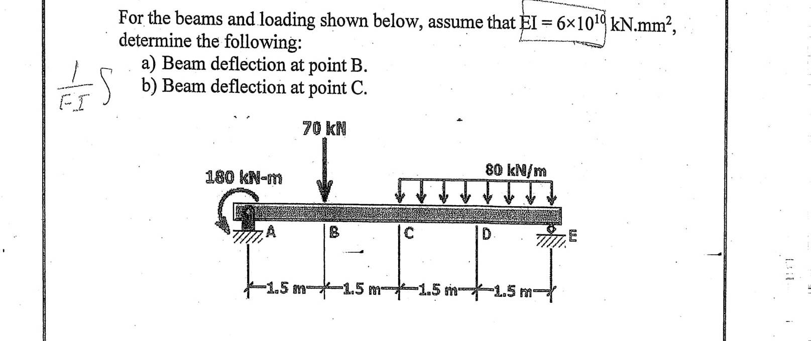 Answered: A) Beam Deflection At Point B. B) Beam… | Bartleby