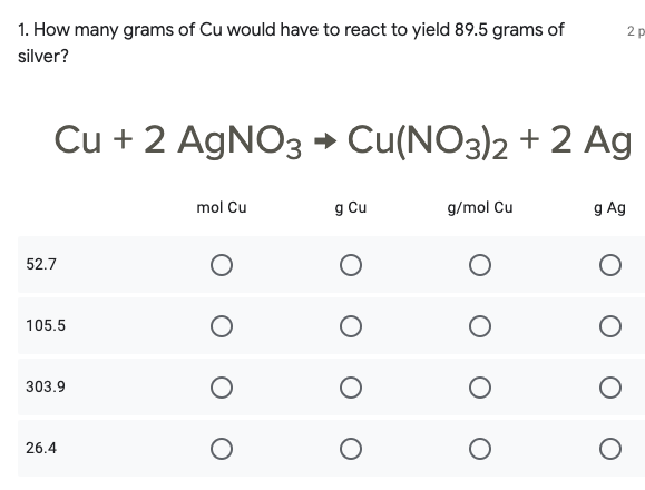Answered 1 How Many Grams Of Cu Would Have To Bartleby