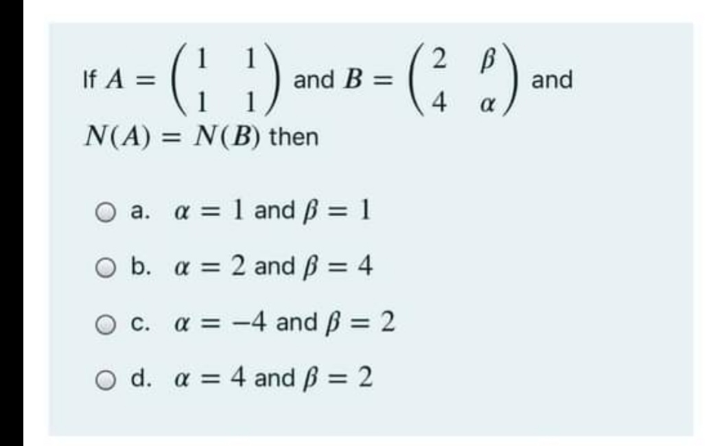 Answered 1 If A And B 4 2 B And N A Bartleby