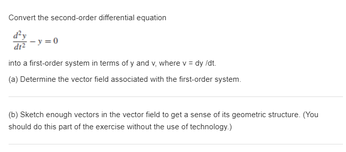 Answered Convert The Second Order Differential Bartleby