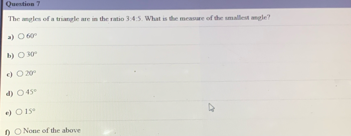 Answered Question 7 The Angles Of A Triangle Are Bartleby