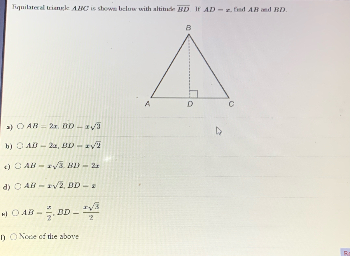Answered Equilateral Triangle Abc Is Shown Below Bartleby 9420