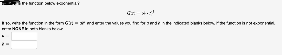 Answered Is The Function Below Exponential G T Bartleby