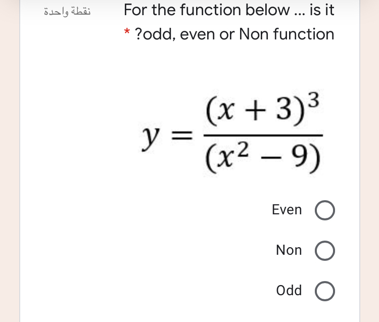 Answered X 3 Y X 9 Even Non Odd O Bartleby