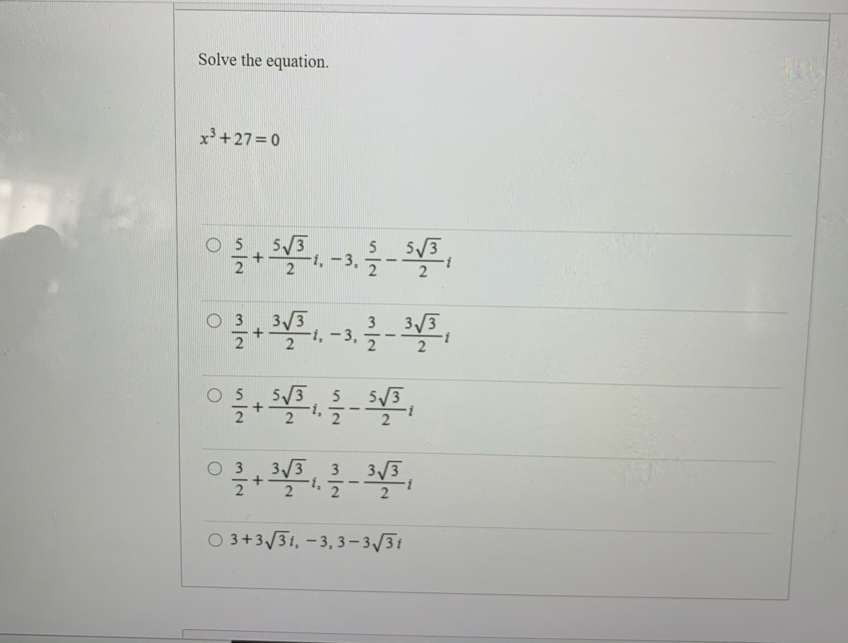 answered-solve-the-equation-x-27-0-5-3-1-3-bartleby