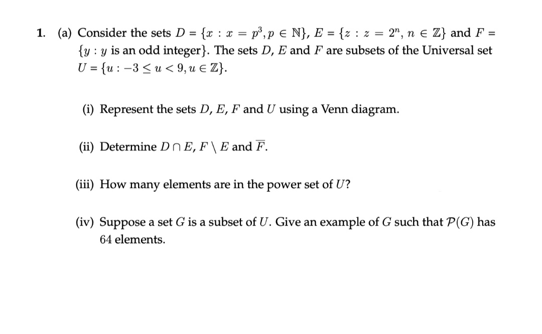 Answered A Consider The Sets D X X P P Bartleby