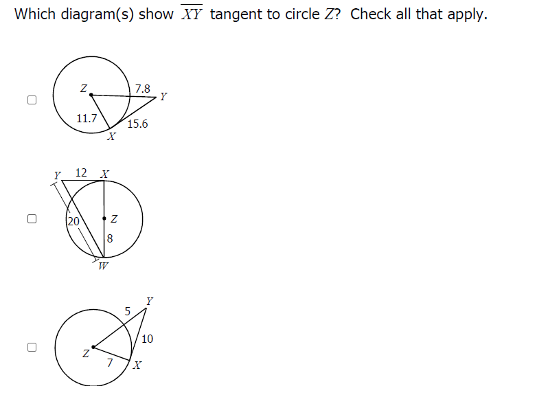 Answered Which Diagram S Show Xy Tangent To Bartleby