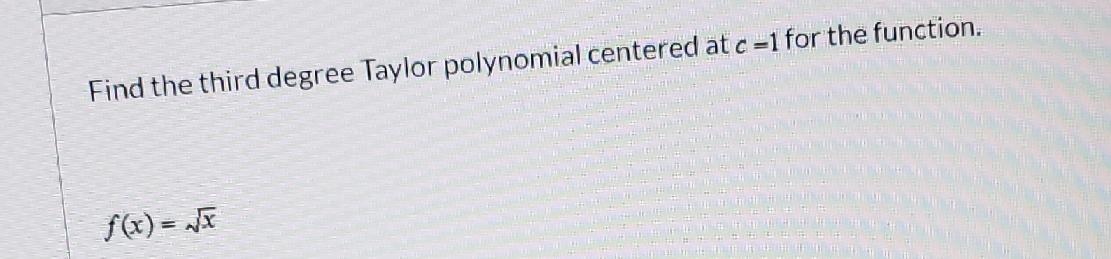 3rd Degree Taylor Polynomial Formula