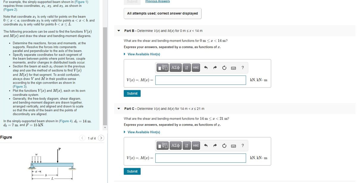 Answered Part B Determine V X And M X For 0 Bartleby