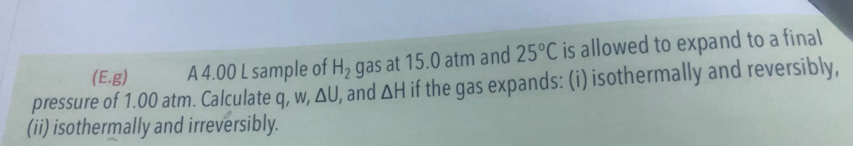 Answered E G A 4 00 L Sample Of H Gas At 15 0 Bartleby