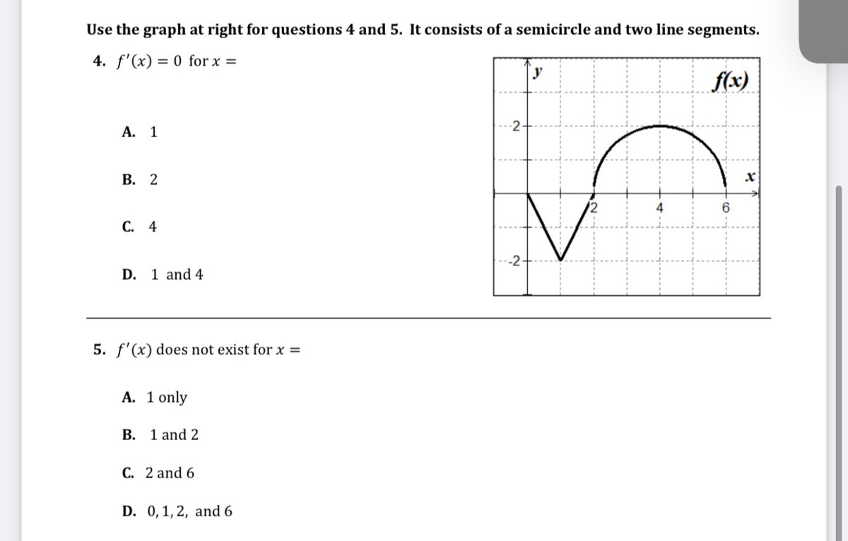 Answered 5 F X Does Not Exist For X A 1 Bartleby