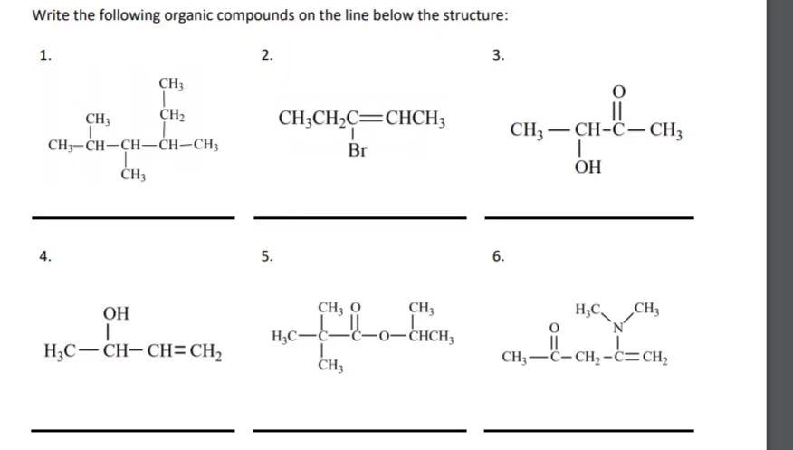 Answered: 2. 3. CH3 CH3 CH2 CH3CH2C=CHCH3… | bartleby