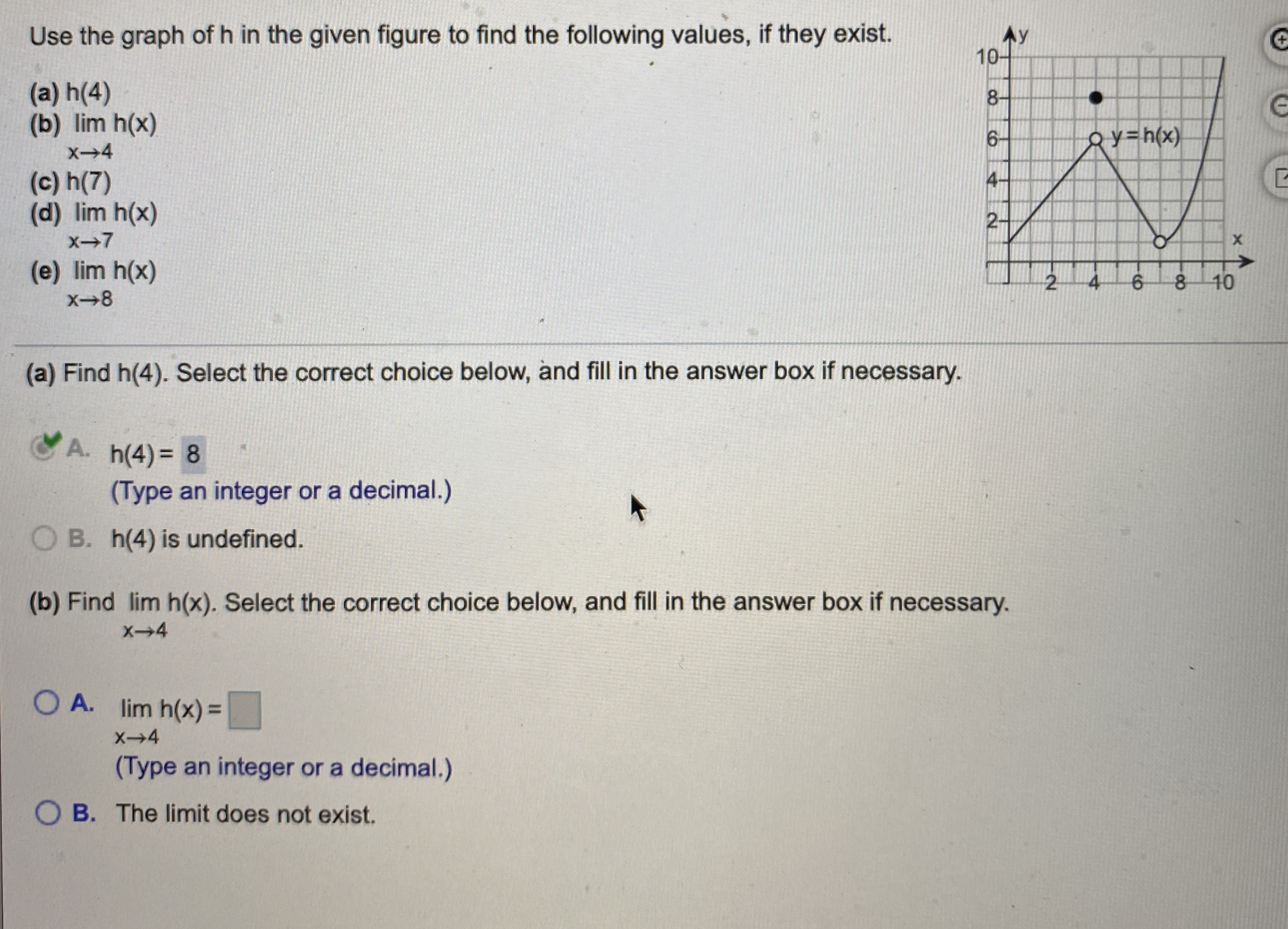 Answered Use The Graph Of H In The Given Figure Bartleby