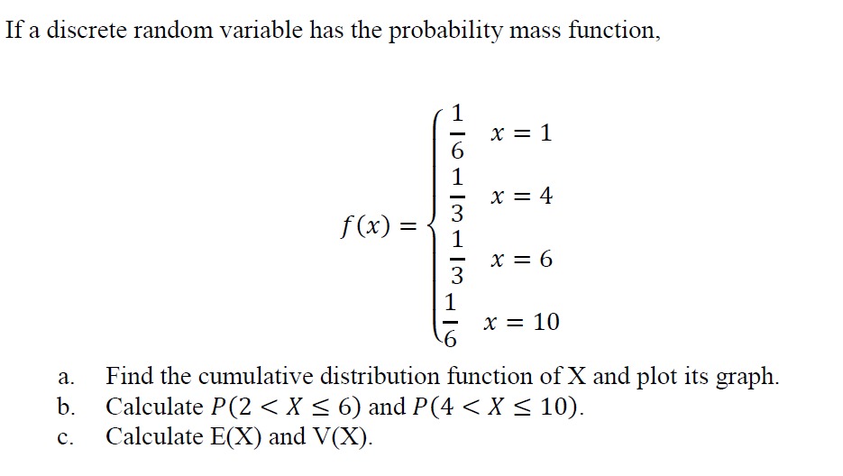 Answered If A Discrete Random Variable Has The Bartleby