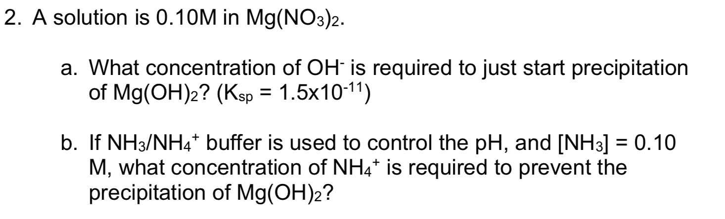 Answered 2 A Solution Is 0 10m In Mg No3 2 A Bartleby