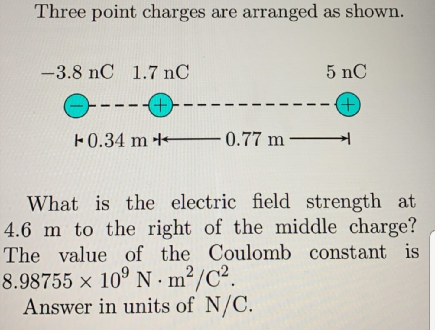 Answered: Three Point Charges Are Arranged As… | Bartleby