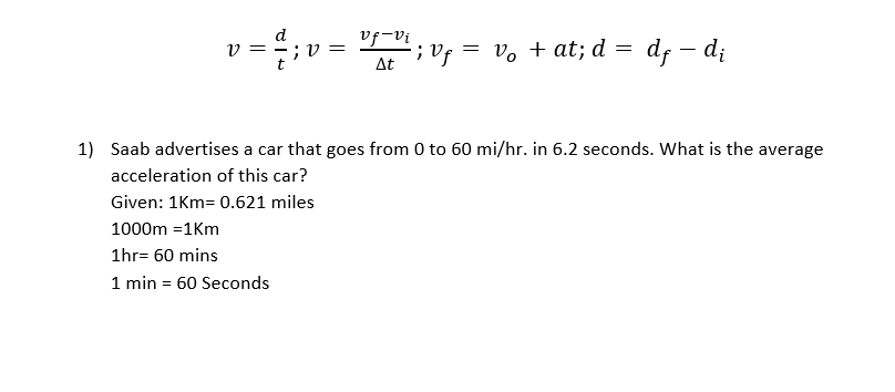 Answered Saab Advertises A Car That Goes From 0 Bartleby