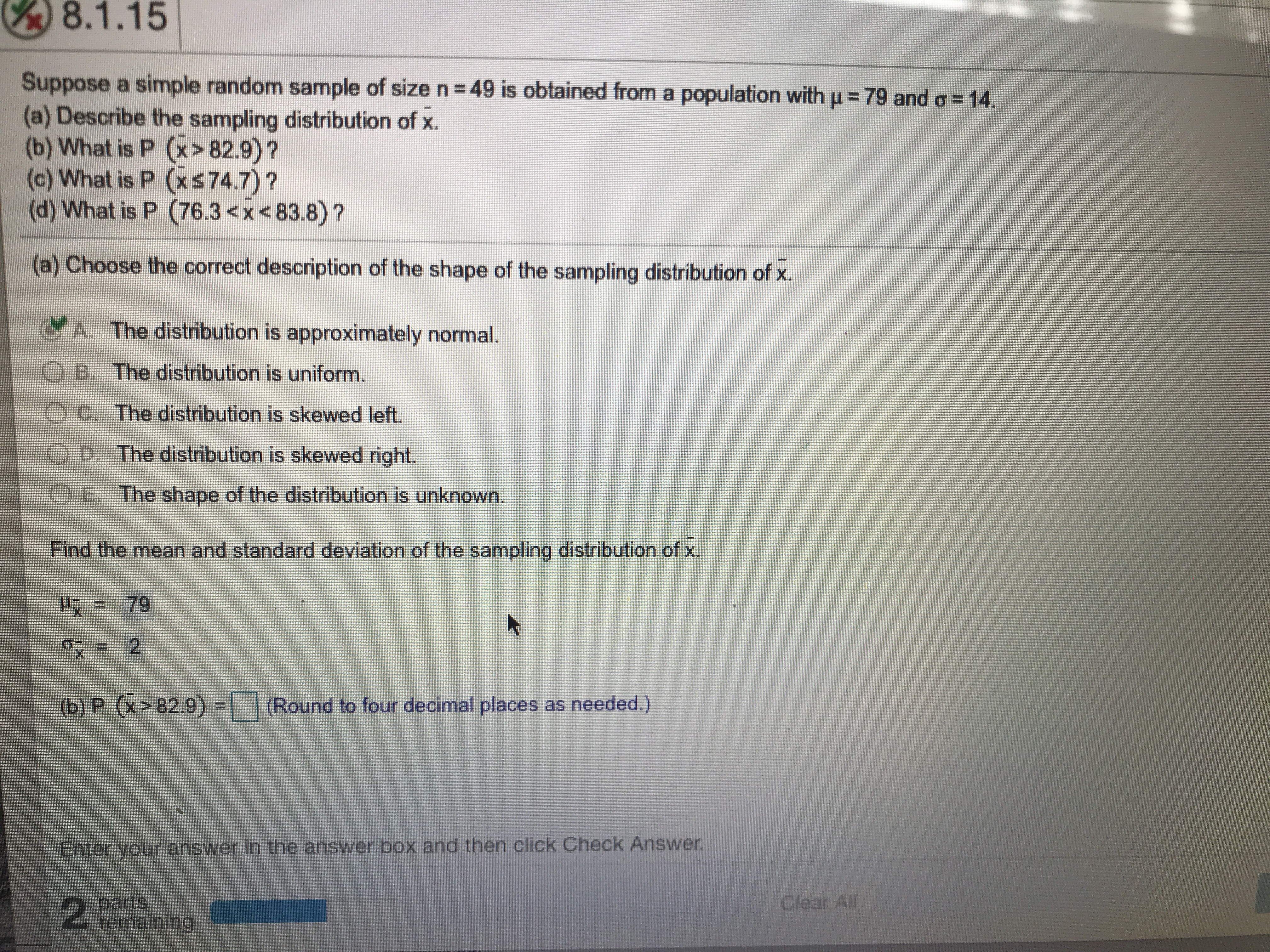 Answered 8 1 15 Suppose A Simple Random Sample Bartleby