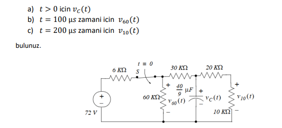 Answered A T 0 Icin Vc T B T 100 µs Zamani Bartleby