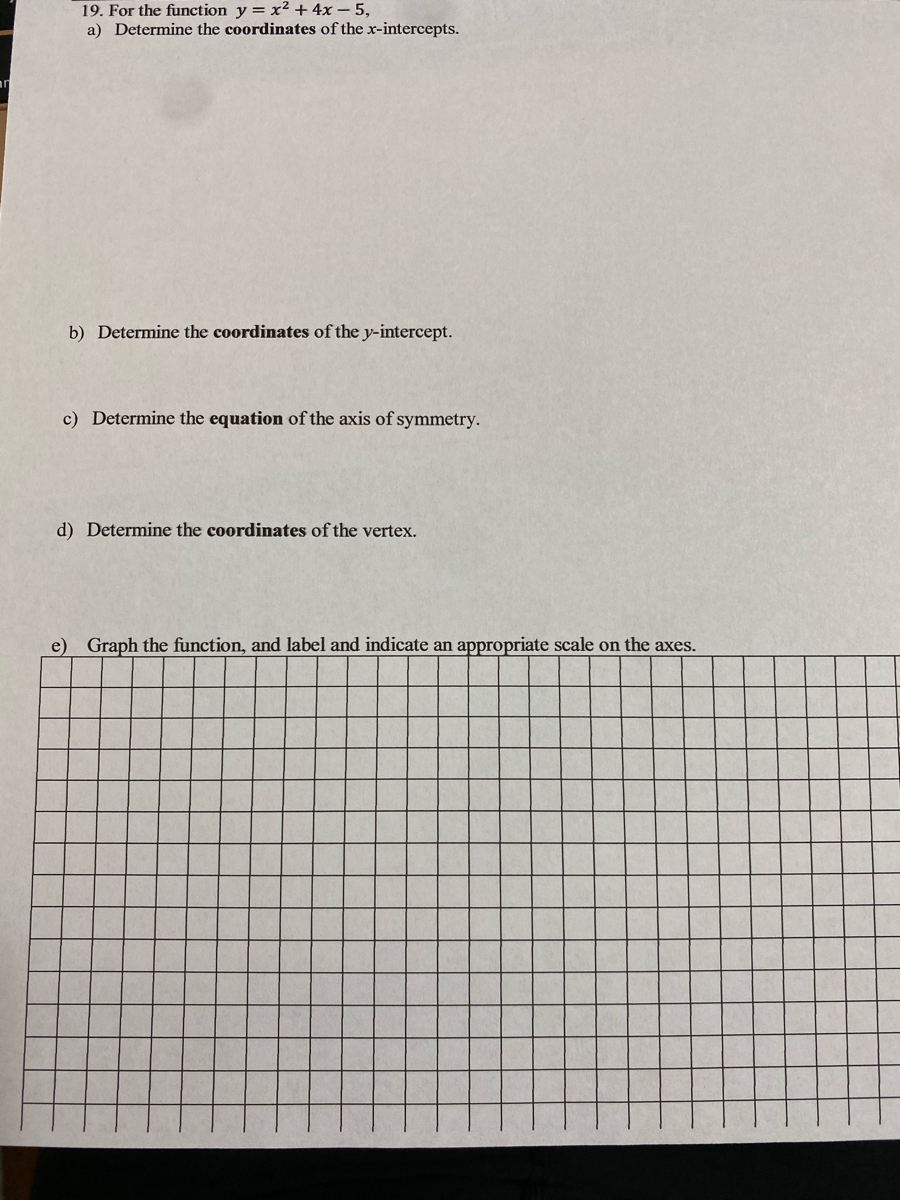 Answered 19 For The Function Y X 4x 5 Bartleby