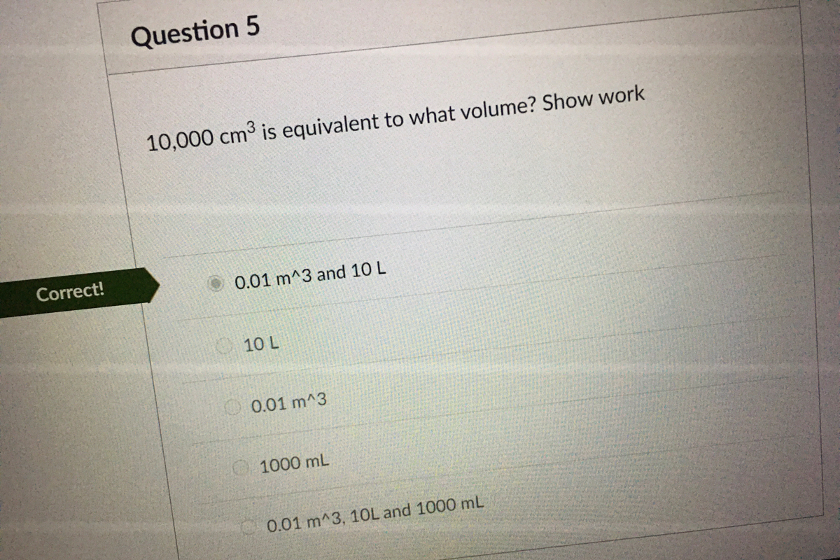 Answered 10 000 Cm3 Is Equivalent To What Bartleby