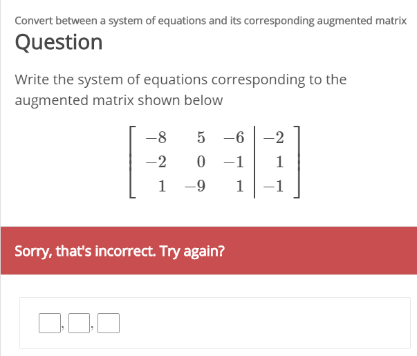 question-video-find-the-augmented-matrix-for-a-system-of-equations-nagwa