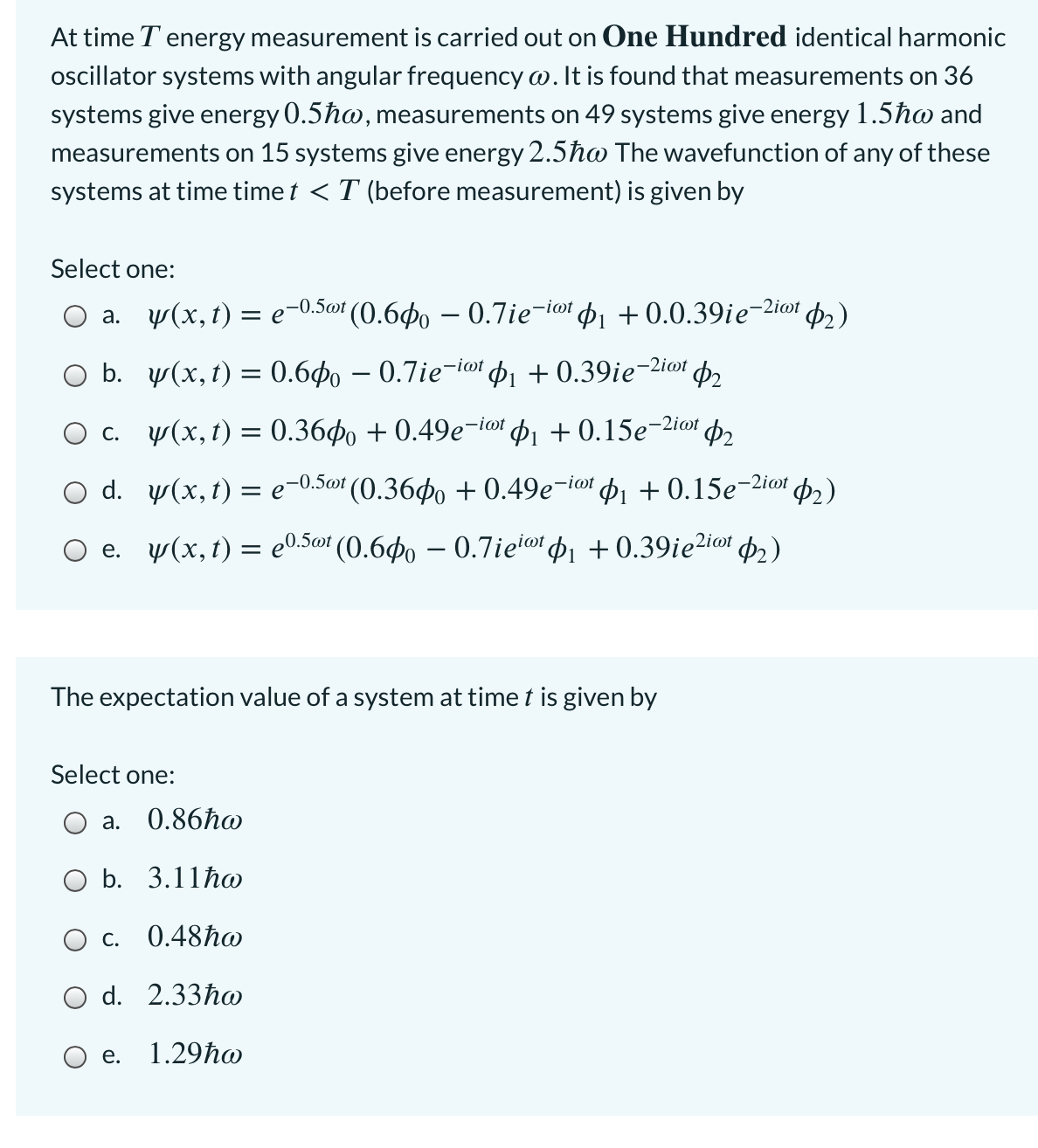 Answered At Time T Energy Measurement Is Carried Bartleby